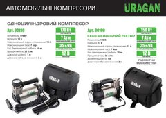 Компресор автомобільний URAGAN 90190, 7 Атм, 35 л/хв, 150 Вт